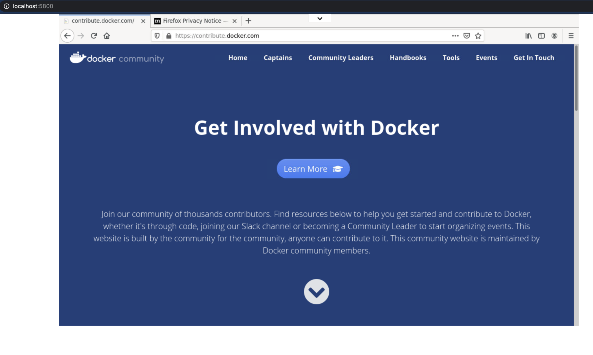 how to browse a website on docker on mac